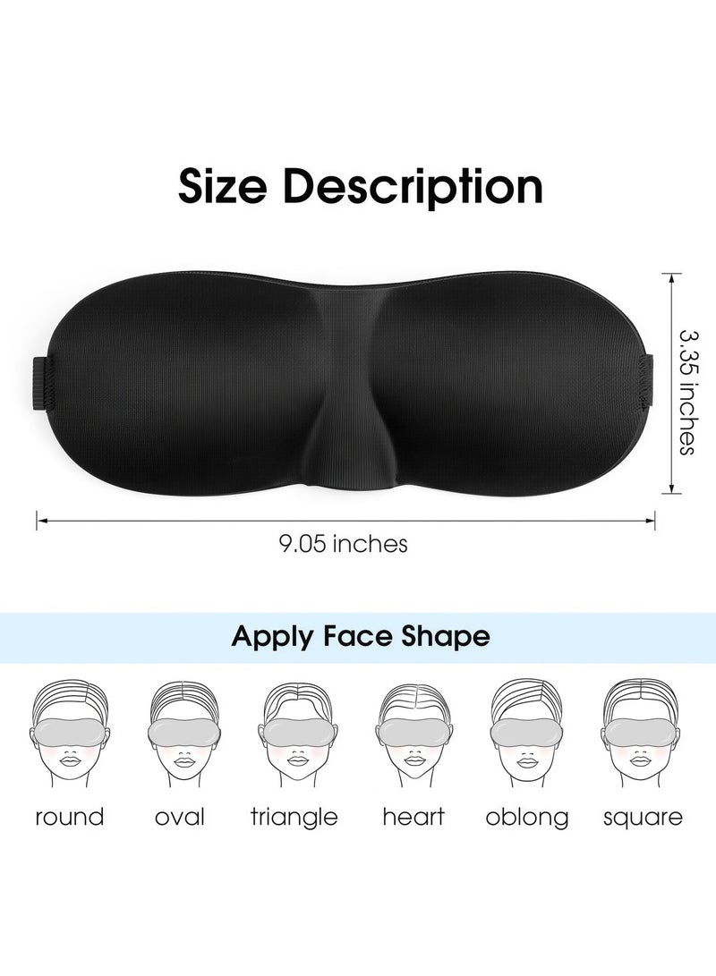 قناع عين ثلاثي الأبعاد متقدم للنوم، قناع عين ثلاثي الأبعاد مثالي لحجب الضوء، قناع عين، رقعة عين للنساء والرجال والأطفال، ناعم للسفر والسيارة والنزهات والتخييم على الشاطئ - حركة عين حرة - تصميم مريح - نوم مريح - Image 3